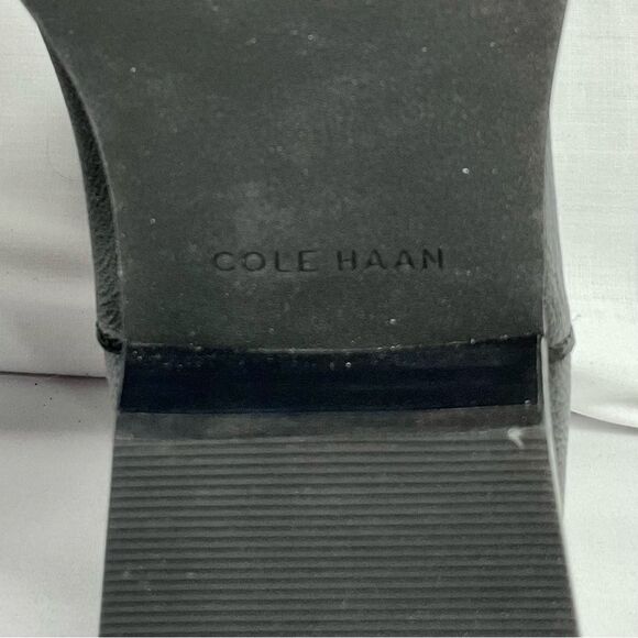 Cole Haan Landsman Black Leather Booties Sz 8.5 Chelsea Boots Pull-On - Picture 8 of 11